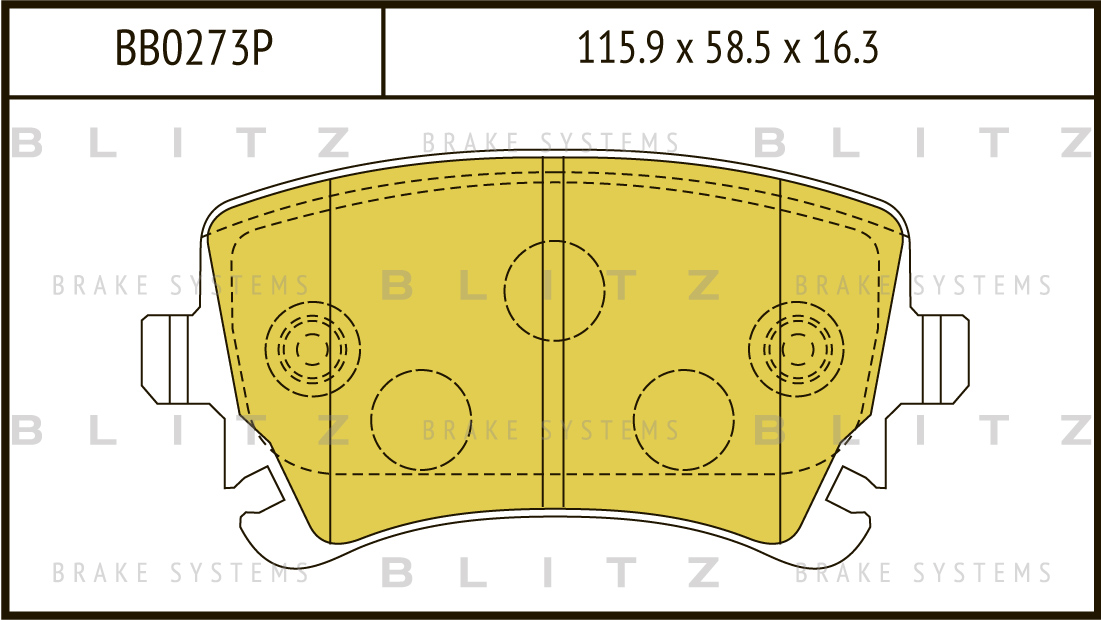 

КОЛОДКИ ТОРМОЗНЫЕ ДИСКОВЫЕ ЗАДНИЕ AUDI A4, S4Q, A6, RS6, A8 03- VW PHAETON 4, 02-, BB0273P