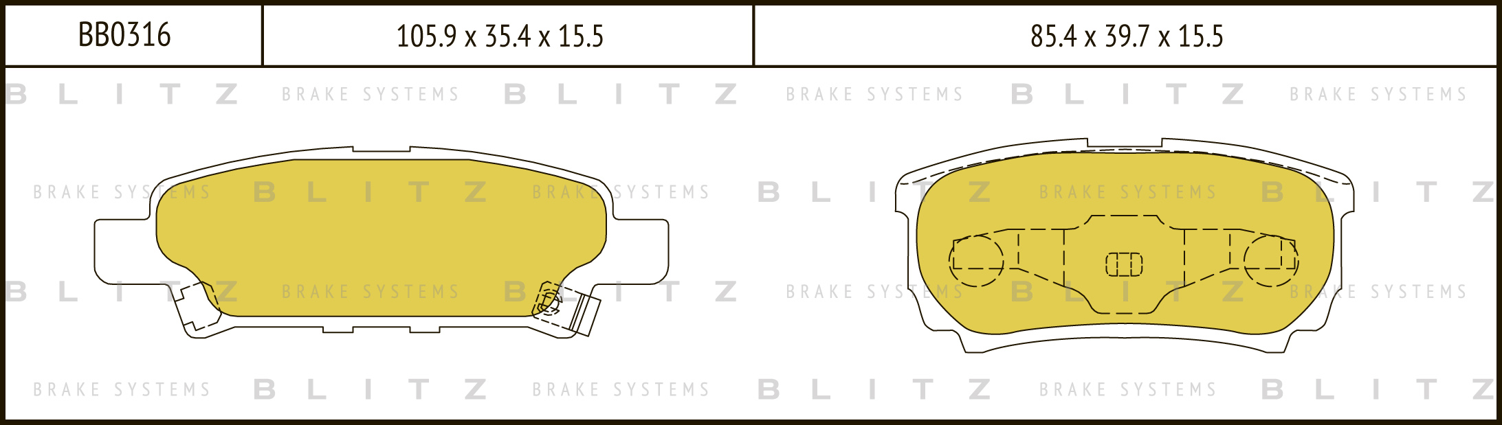 

КОЛОДКИ ТОРМОЗНЫЕ ДИСКОВЫЕ ЗАДНИЕ MITSUBISHI LANCER ALL, OUTLANDER 4WD 03-, BB0316