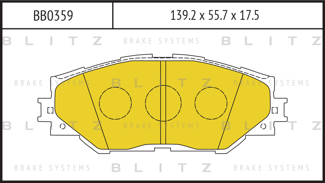 

КОЛОДКИ ТОРМОЗНЫЕ ДИСКОВЫЕ ПЕРЕДНИЕ TOYOTA RAV-4, COROLLA, AURIS 05-, BB0359