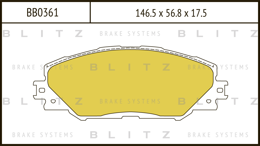 

КОЛОДКИ ТОРМОЗНЫЕ ДИСКОВЫЕ ПЕРЕДНИЕ TOYOTA RAV 4 III 05, 06-, BB0361