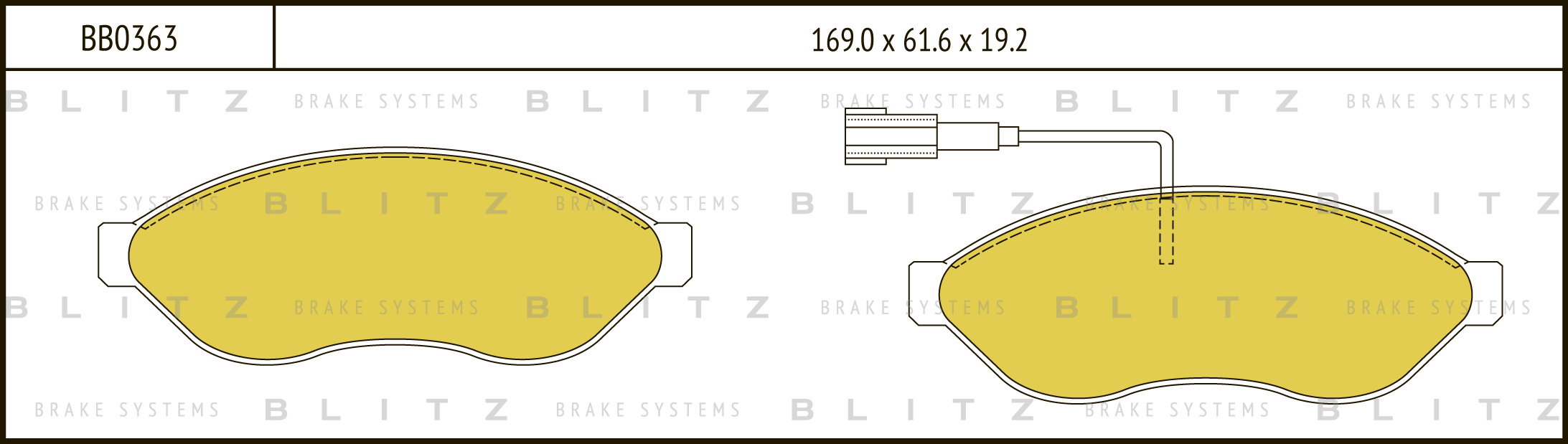 

КОЛОДКИ ТОРМОЗНЫЕ ДИСКОВЫЕ ПЕРЕДНИЕ CITROEN JUMPER 04, 06- PEUGEOT BOXER 04, 06- FIAT DUCATO 01, 07-., BB0363