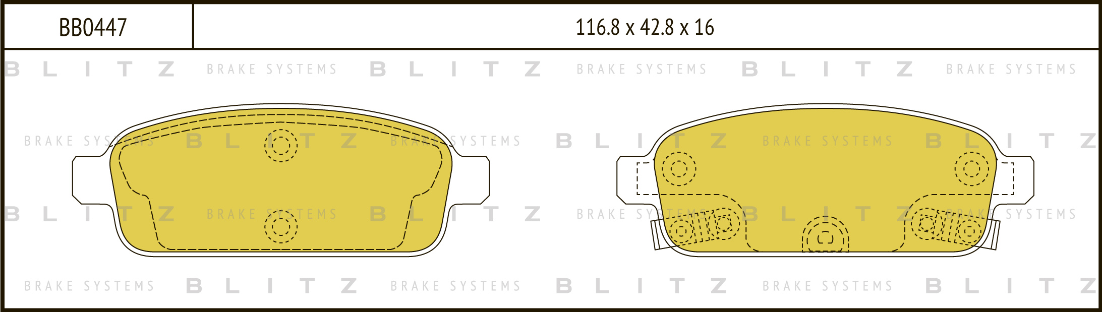 

КОЛОДКИ ТОРМОЗНЫЕ ДИСКОВЫЕ ЗАДНИЕ CHEVROLET CRUZE 09- OPEL ASTRA J, MOKKA, ZAFIRA 12-, BB0447