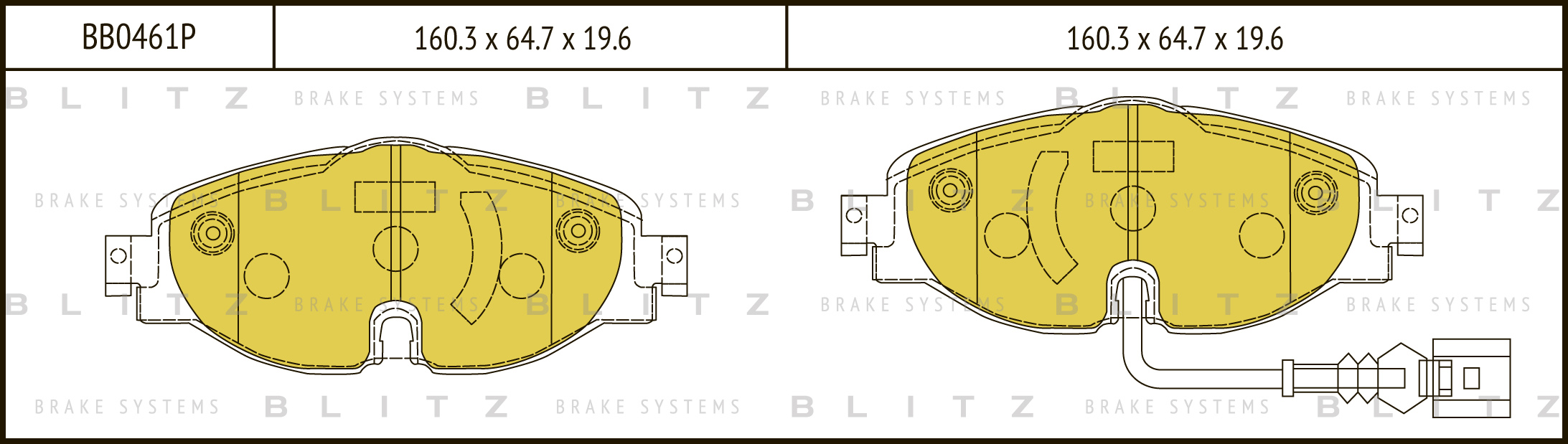 

КОЛОДКИ ТОРМОЗНЫЕ ДИСКОВЫЕ ПЕРЕДНИЕ AUDI A3 12- SKODA OCTAVIA 12- VW GOLF VII 12-, BB0461P