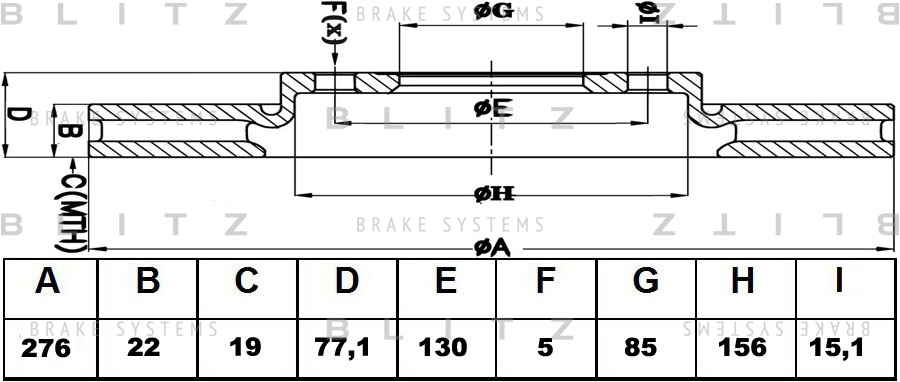 

ДИСК ТОРМОЗНОЙ ПЕРЕДНИЙ ВЕНТИЛИРУЕМЫЙ MERCEDES SPRINTER 95- VW LT 96-, BS0151