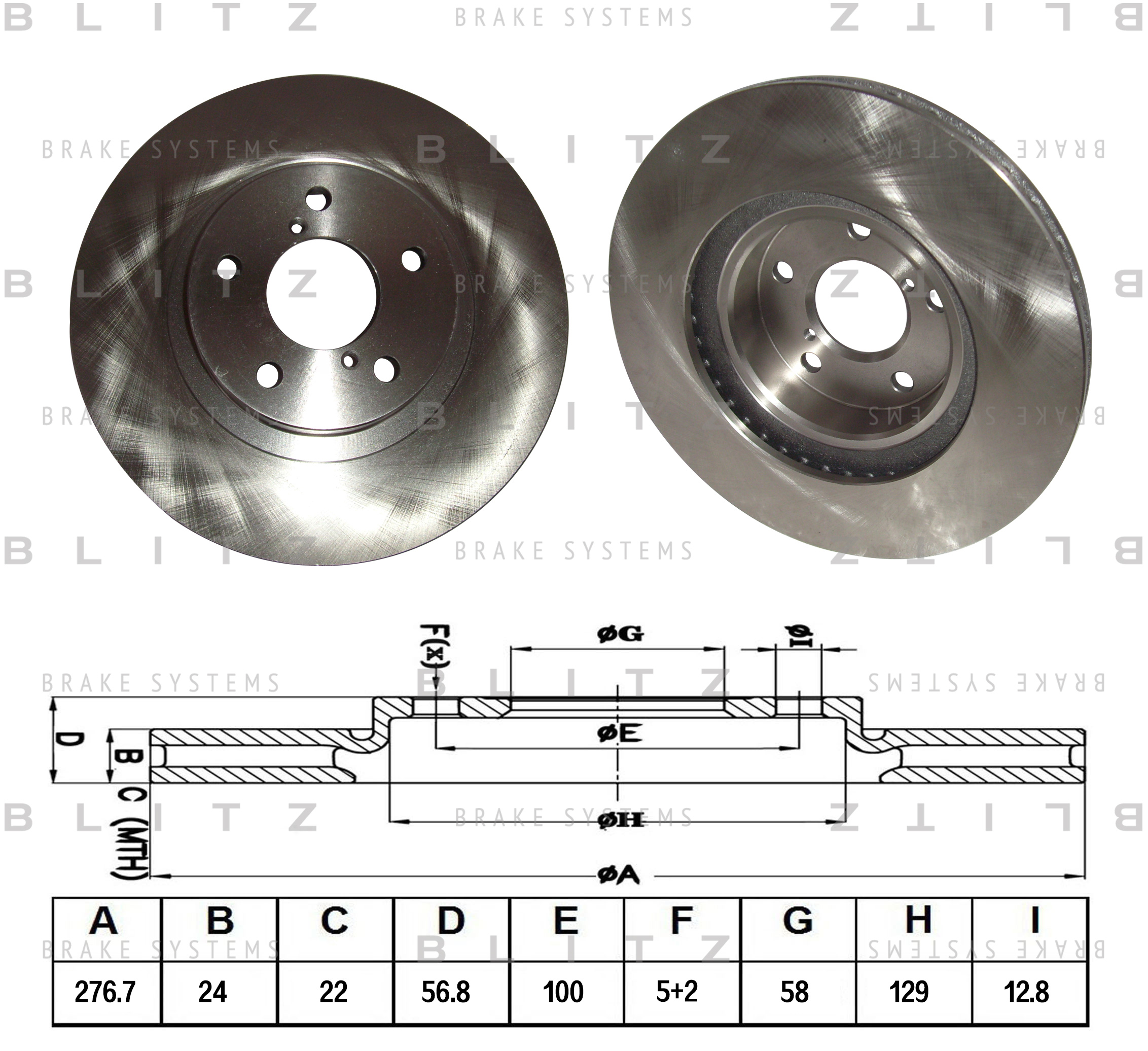 

ДИСК ТОРМОЗНОЙ ПЕРЕДНИЙ ВЕНТИЛИРУЕМЫЙ SUBARU FORESTER, IMPREZA, LEGACY 89-, BS0196