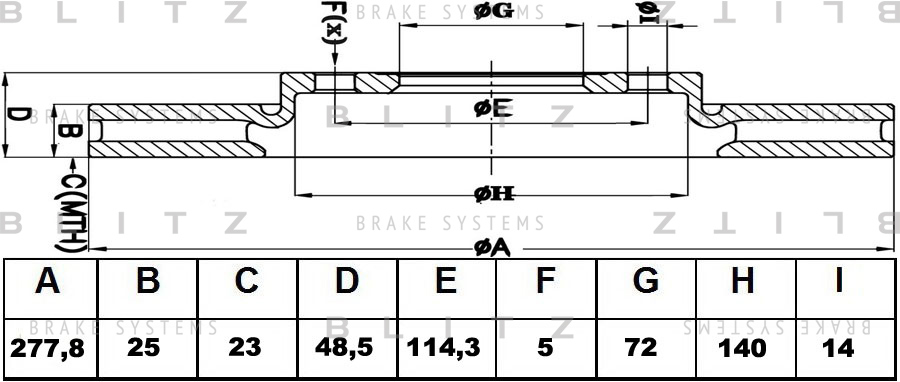 

ДИСК ТОРМОЗНОЙ ПЕРЕДНИЙ ВЕНТИЛИРУЕМЫЙ MAZDA 3, 5, AXELA 03-, BS0205