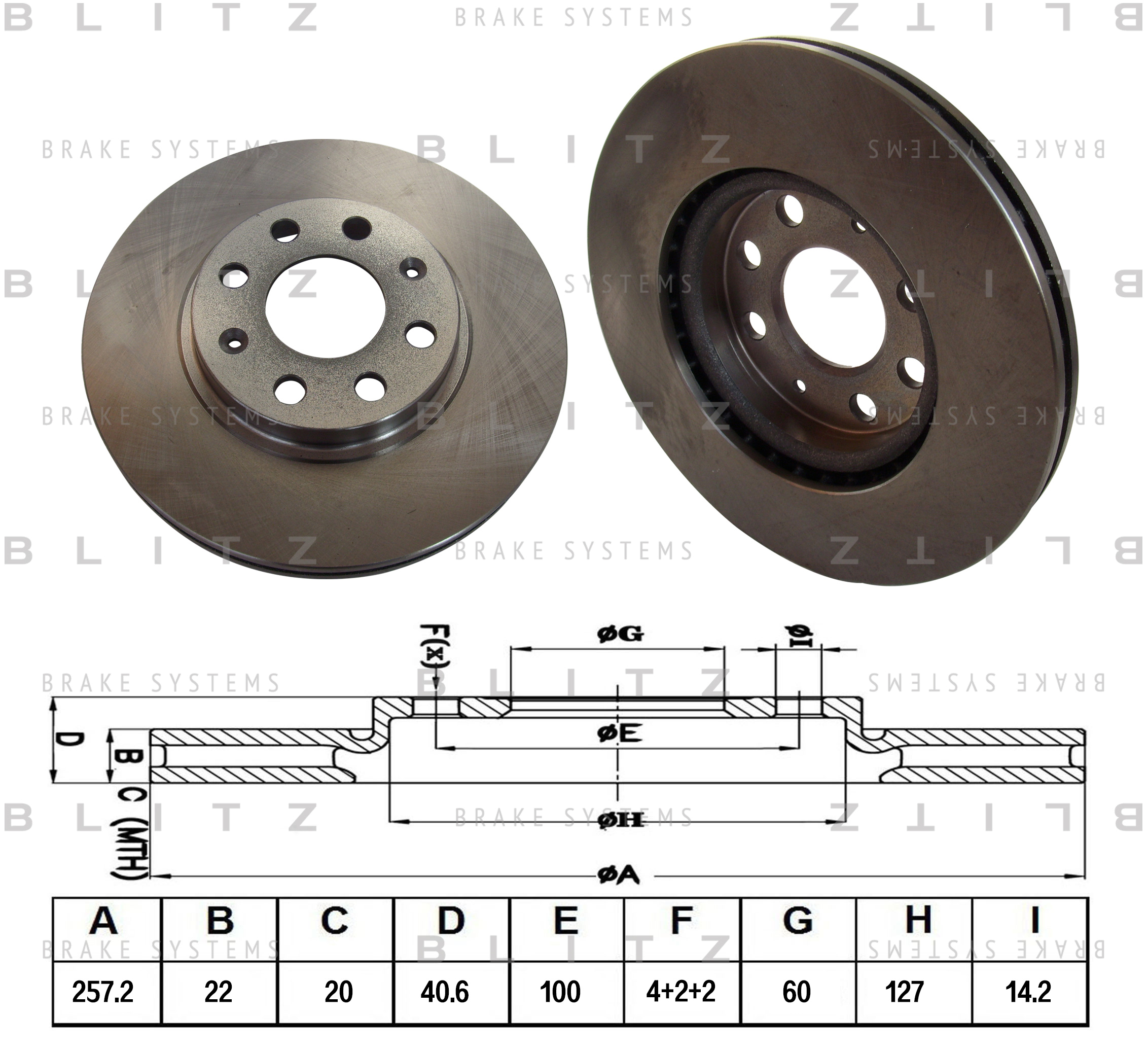 

ДИСК ТОРМОЗНОЙ ПЕРЕДНИЙ ВЕНТИЛИРУЕМЫЙ FIAT PUNTO, GRANDE PUNTO 05- OPEL CORSA D 06-, BS0217