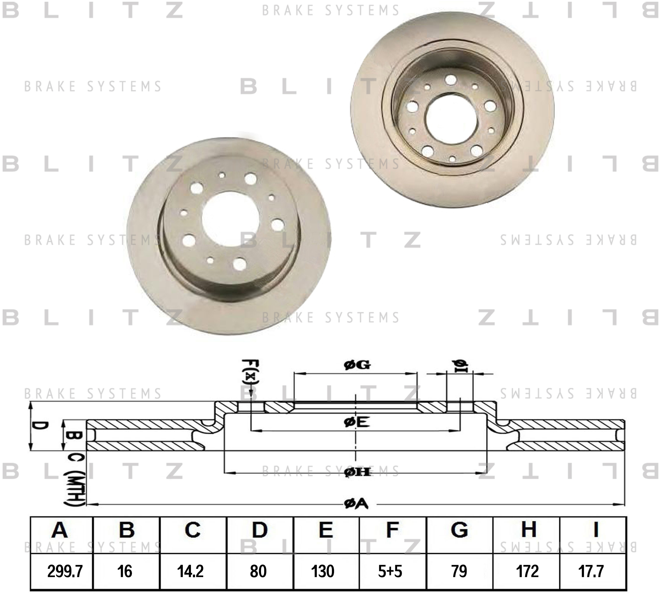 

ДИСК ТОРМОЗНОЙ ЗАДНИЙ CITROEN JUMPER 06- FIAT DUCATO 06- PEUGEOT BOXER 06-, BS0242