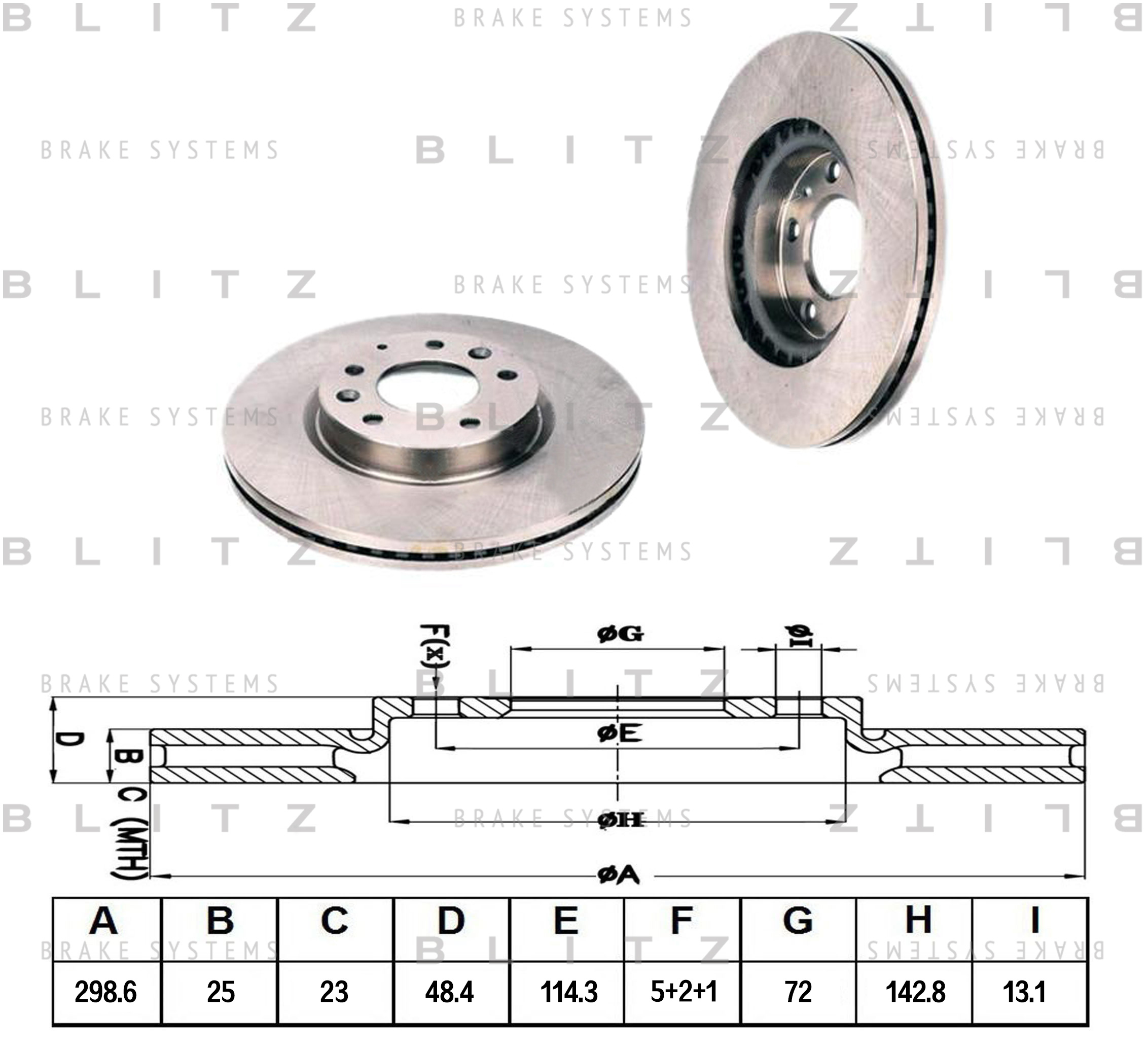 

ДИСК ТОРМОЗНОЙ ПЕРЕДНИЙ ВЕНТИЛИРУЕМЫЙ MAZDA 6 07-, BS0293
