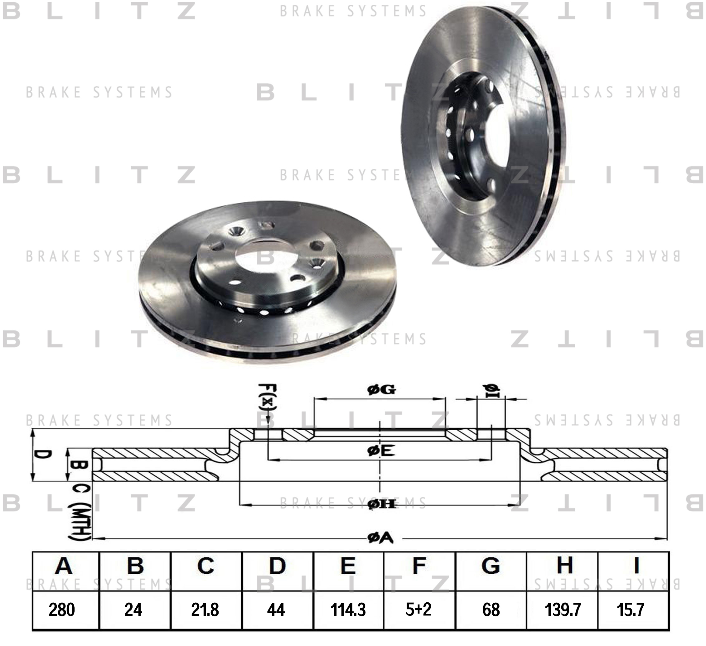 

ДИСК ТОРМОЗНОЙ ПЕРЕД ВЕНТ RENAULT DUSTER MEGANE FLUENCE 11-, BS0296