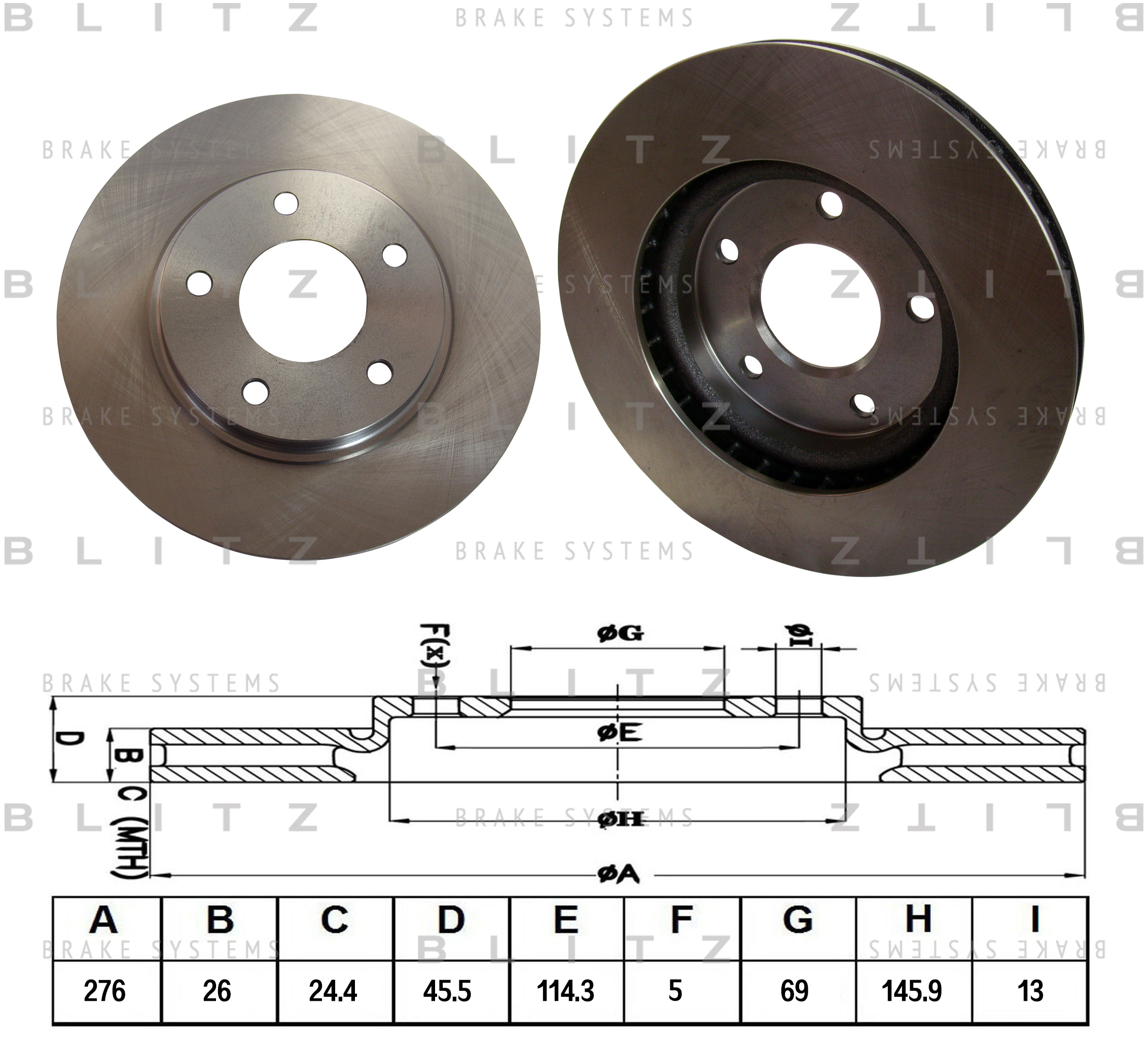 

ДИСК ТОРМОЗНОЙ ПЕРЕД ВЕНТ MITSUBISHI LANCER 08-DODGE CALIBER 06-, BS0334