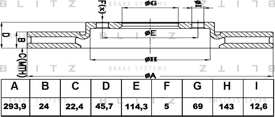 

ДИСК ТОРМОЗНОЙ ПЕРЕДНИЙ ВЕНТИЛИРУЕМЫЙ MITSUBISHI OUTLANDER 03- PEUGEOT 4007 07- CITROEN C-CROSSER 08-, BS0341