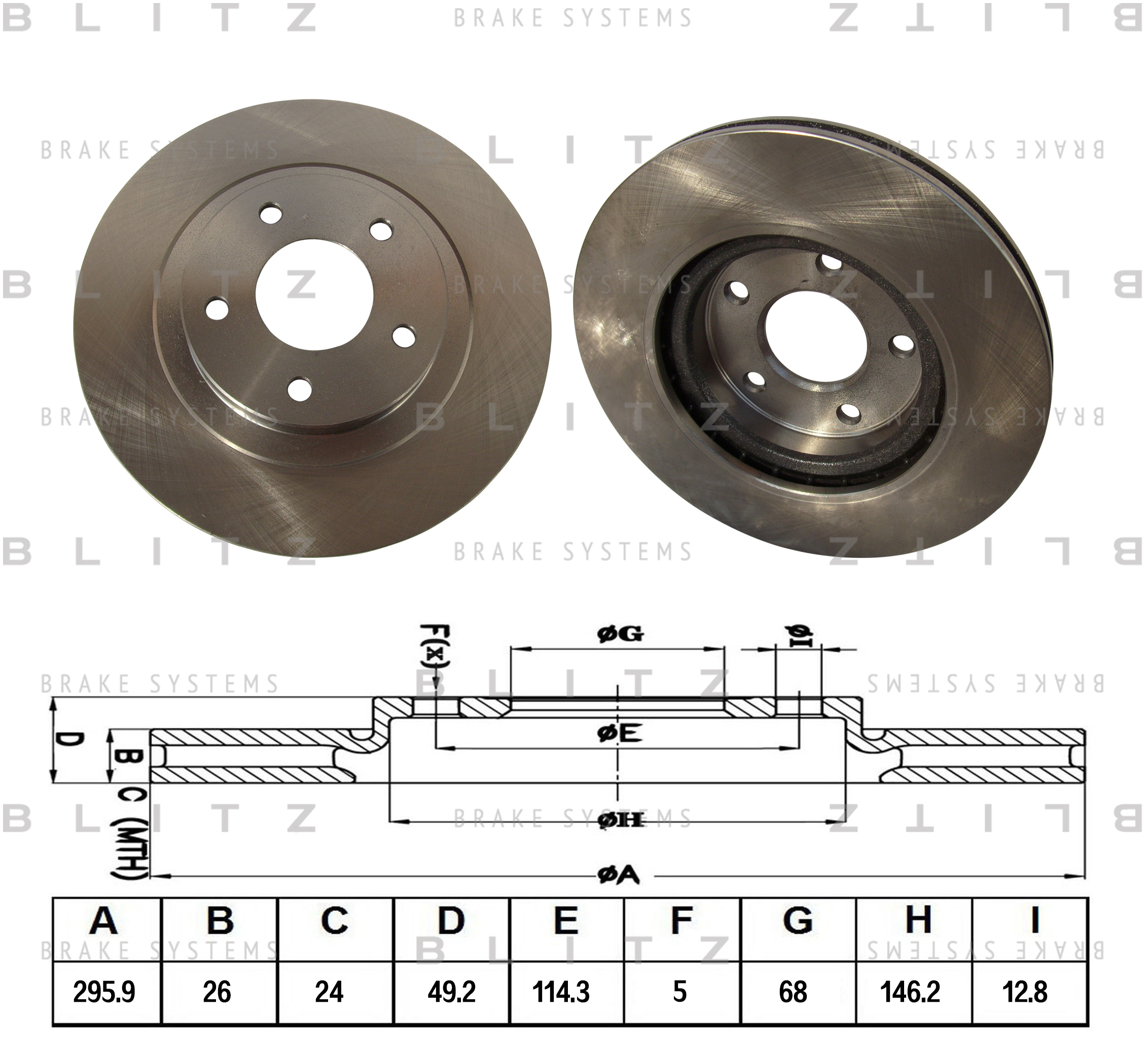 

ДИСК ТОРМОЗНОЙ ПЕРЕДНИЙ ВЕНТИЛИРУЕМЫЙ NISSAN TEANA 08-, BS0382