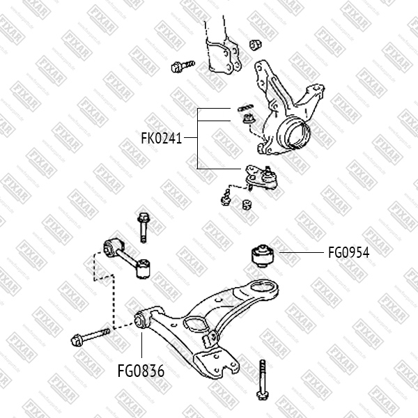 

ОПОРА ШАРОВАЯ ПЕРЕДНЯЯ НИЖНЯЯ ЛЕВАЯ, ПРАВАЯ TOYOTA CARINA E 92-, FK0241