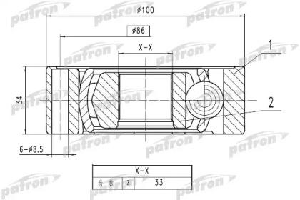 

PCV1787 ШРУС ВНУТРЕННИЙ 33X100 AUDI: 80/A4 QUATTRO 1.8/1.8T/2.0E/2.3E/2.6/2.8 91, PCV1787