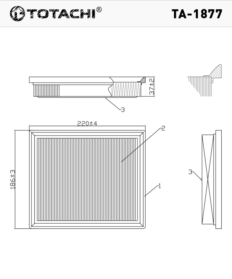 

ФИЛЬТР ВОЗДУШНЫЙ, TA1877