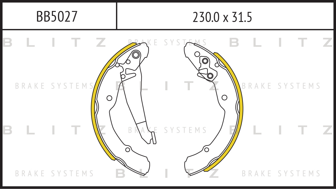 

КОЛОДКИ ТОРМ.БАРАБ.(230X31.5) SKODA OCTAVIA, ROOMSTER 96- VW CADDY 96-, BB5027