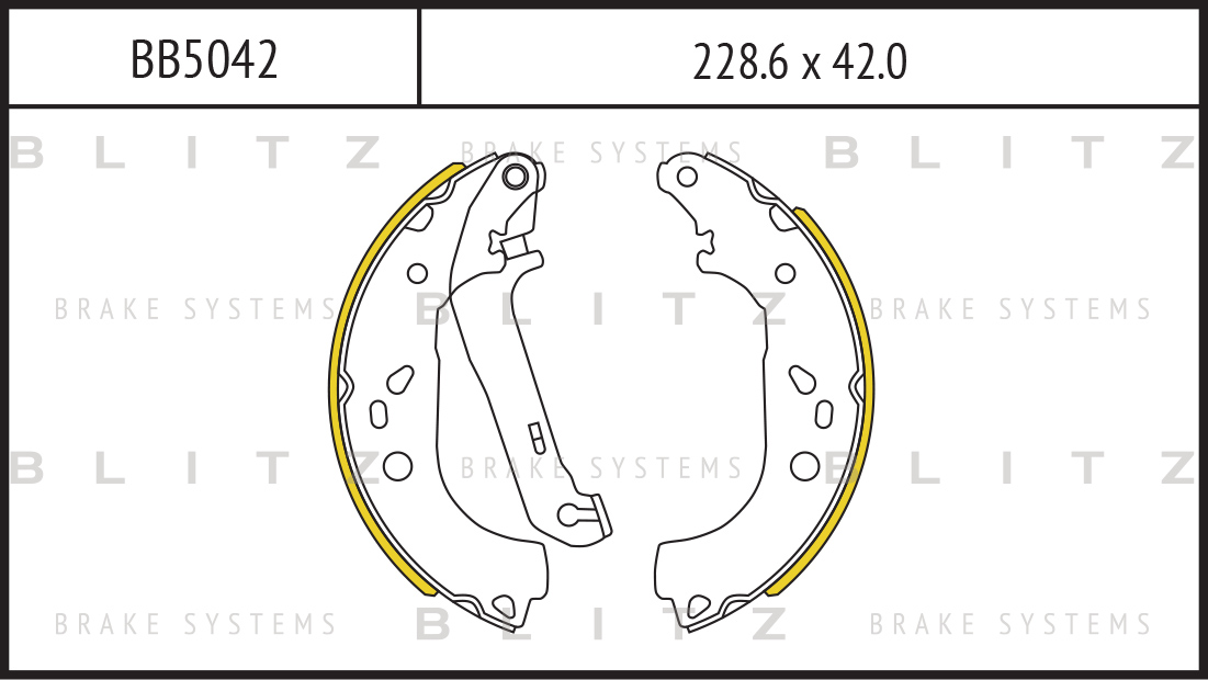 

КОЛОДКИ ТОРМ.БАРАБ.(228.6X42) FORD FOCUS 04-, BB5042