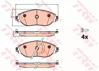 

КОЛОДКИ ТОРМОЗНЫЕ ДИСКОВЫЕ ПЕР AUDI A3, SEAT ALHAMBRA, VW SHARAN 1.4/2.0TSI/2.0TDI 10-, GDB2114