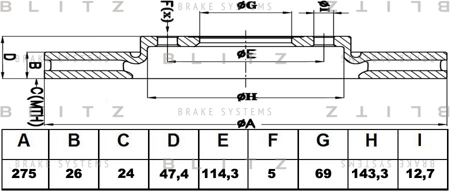 

ДИСК ТОРМОЗНОЙ ПЕРЕДНИЙ ВЕНТИЛИРУЕМЫЙ HYUNDAI ELANTRA 06 -, BS0444