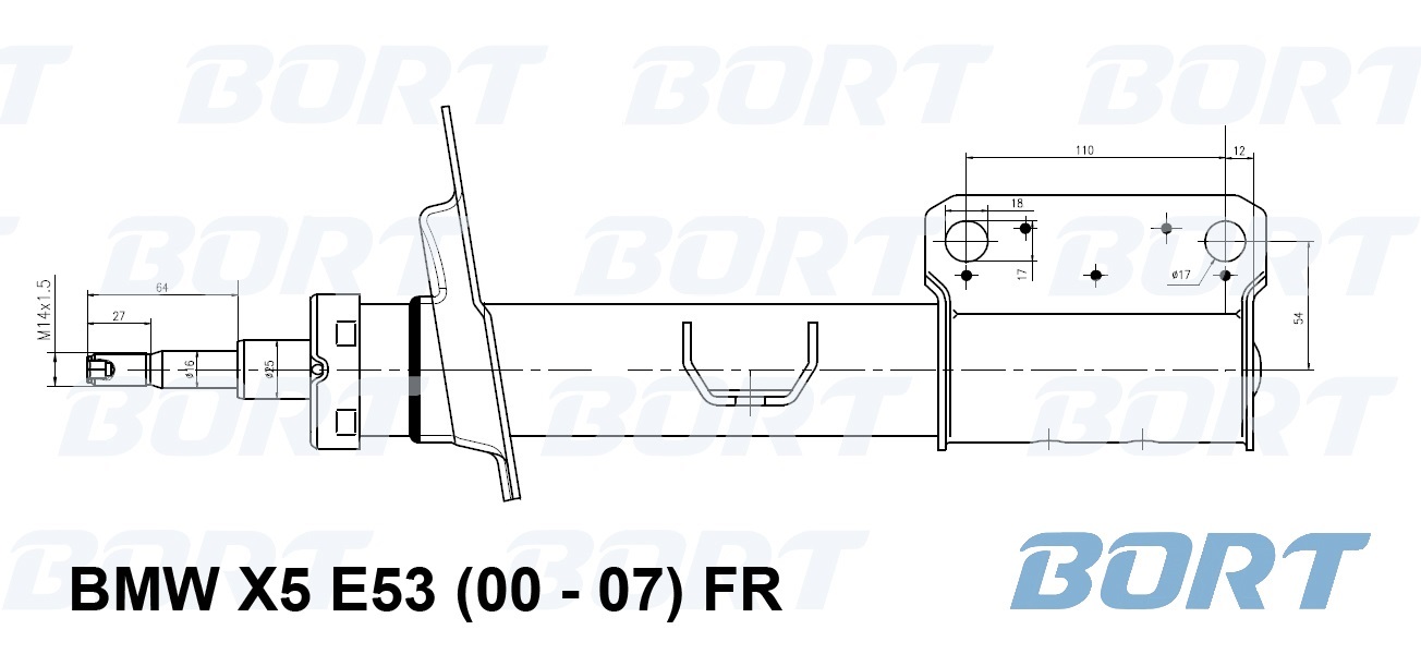 Амортизатор подвески пер r газ bmw x5 (e53) (00-06)