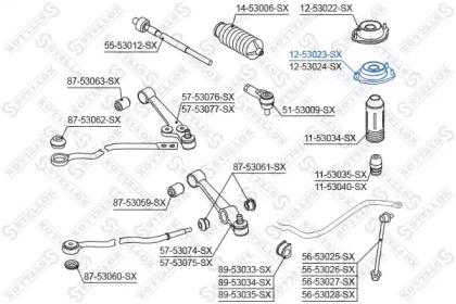 12-53023-sx_опора амортизатора переднего левого vin: 020708> kia rio 02>