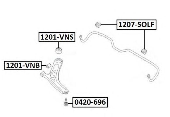 

САЙЛЕНБЛОК ПЕРЕДНЕГО РЫЧАГА ПЕРЕДНИЙ, 1201VNS