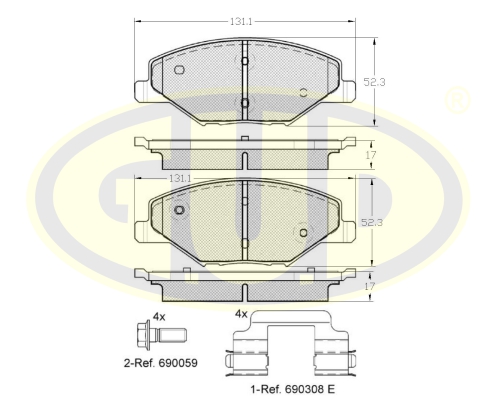 

K-КT КОЛОДКИ ПЕР SKO FABIA 1.2 12V 11-, VW POLO 1.6 10-, GBP155300