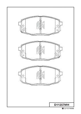 

КОЛОДКИ ТОРМОЗНЫЕ, ПЕРЕДНИЕ (С АНТИСКРИПНОЙ ПЛАСТИНОЙ) HY I30, I30CW 07- KI CEED 06-, CARENS 2 02, D11257MH