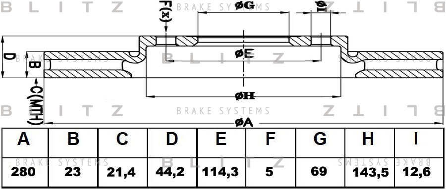 

ДИСК ТОРМОЗНОЙ ПЕРЕДНИЙ KIA CEED 12-, BS0456