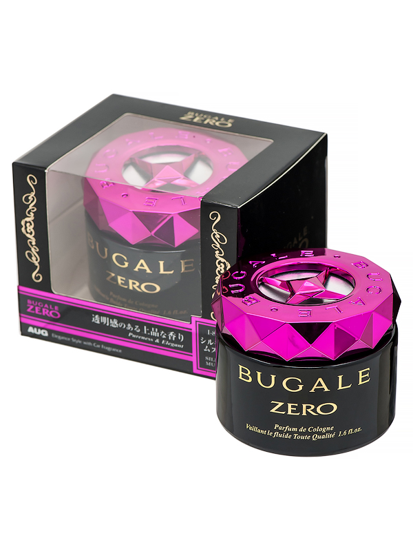 Гелевый ароматизатор воздуха bugale zero silky musk i-84 (60мл) (черная банка, розовая крышка)