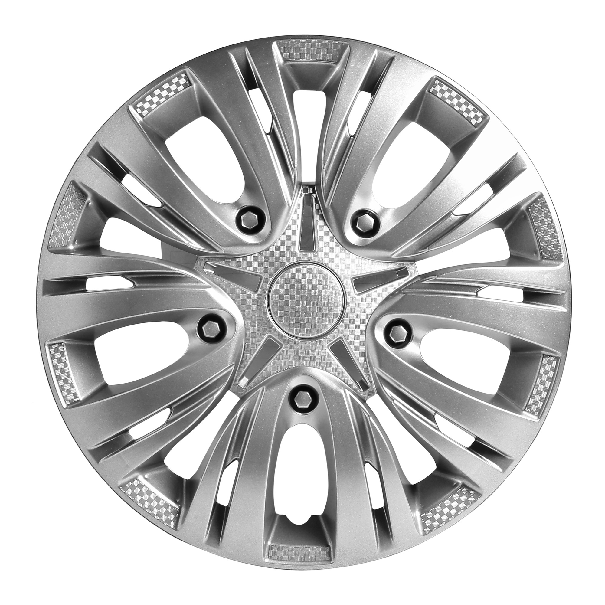 Колпаки колесные 16 лион, серебристый, карбон, компл. 2 шт. (awcc-16-24)