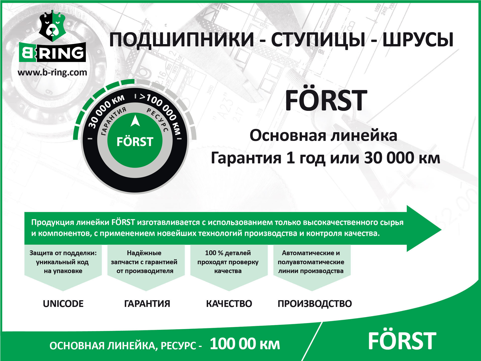 

ПОДШИПНИК СТУПИЦЫ С ABS ПЕРЕД. (КОМПЛ.) FIAT DUCATO (06-), PEUGEOT BOXER (06-) 55X90X54 (BK1281) B-RING FORST, BK1281