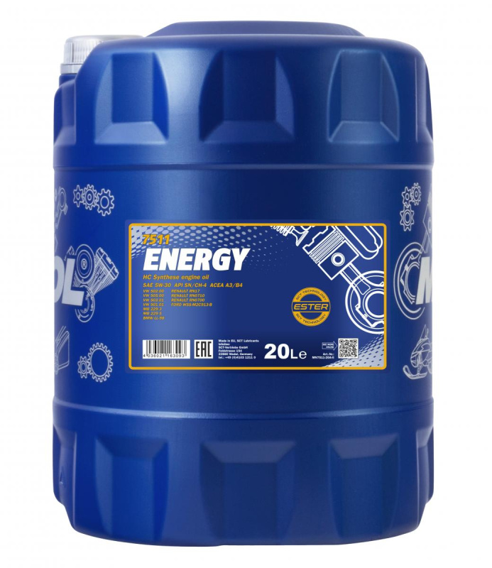 Моторное масло MANNOL ENERGY 5W-30, 20л