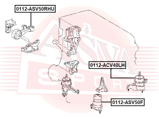 

ОПОРА ДВИГАТЕЛЯ ПЕРЕДНЯЯ, 0112ASV50F