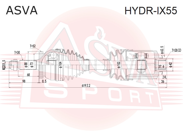 

ПРИВОД ПЕРЕДНИЙ ПРАВЫЙ, HYDRIX55