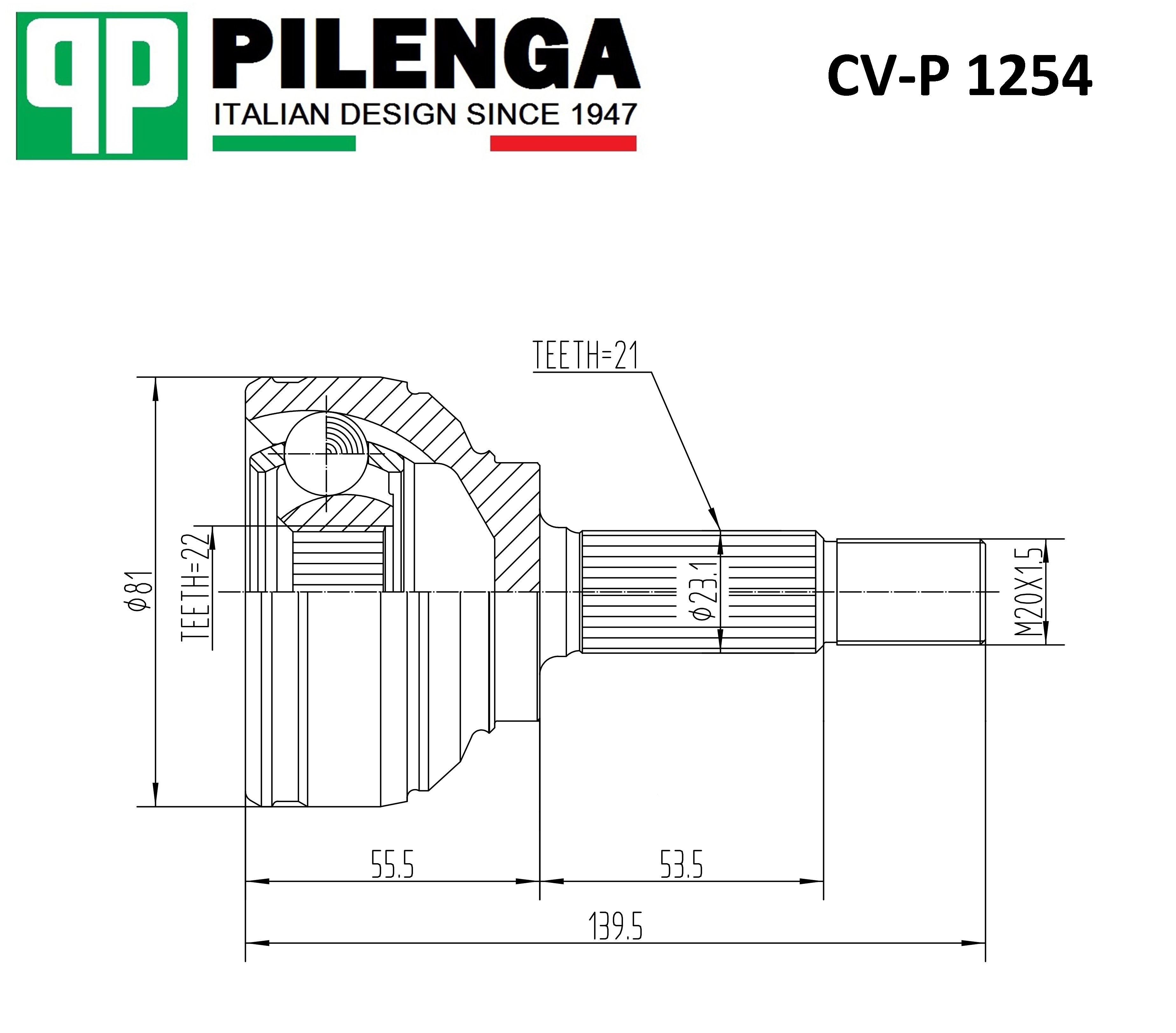 

ШРУС ВНЕШНИЙ, CVP1254