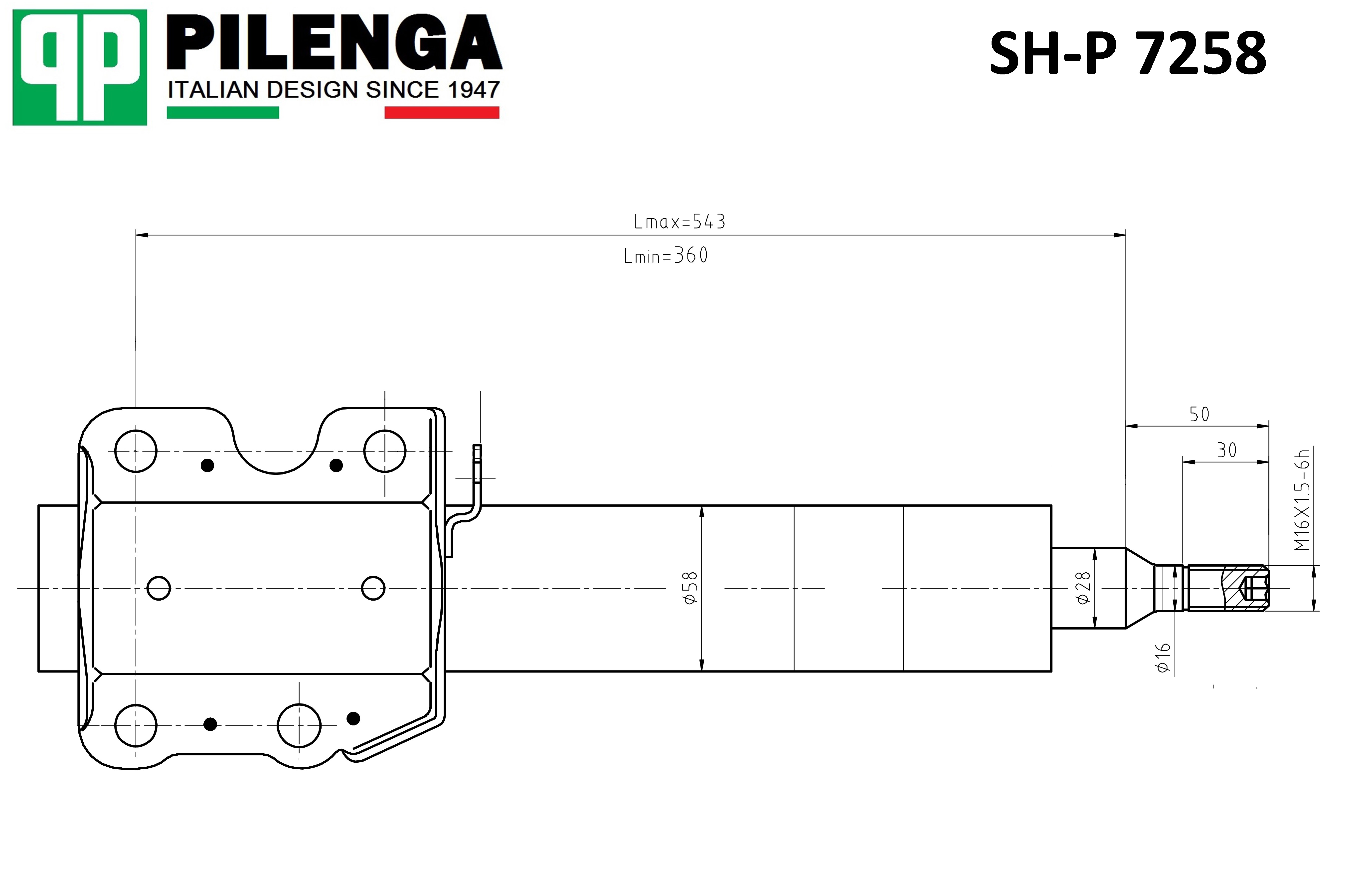 

АМОРТИЗАТОР ПЕРЕДНИЙ, SHP7258