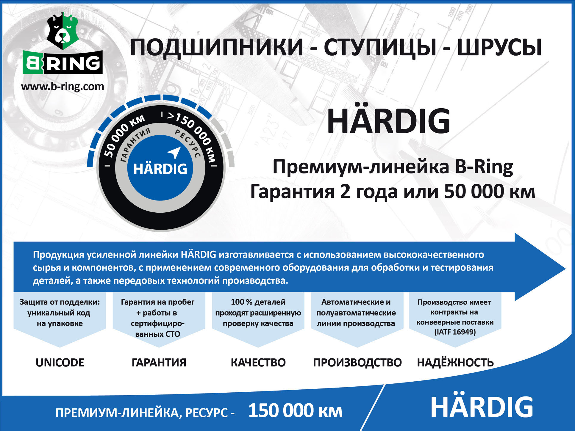 

ПОДШИПНИК СТУПИЦЫ HYUNDAI SOLARIS (10-), KIA RIO (10-) (ПЕРЕД. КОМПЛ.) 38X72X37 (HBK1866) B-RING (ЛИНЕЙКА HARDIG), HBK1866