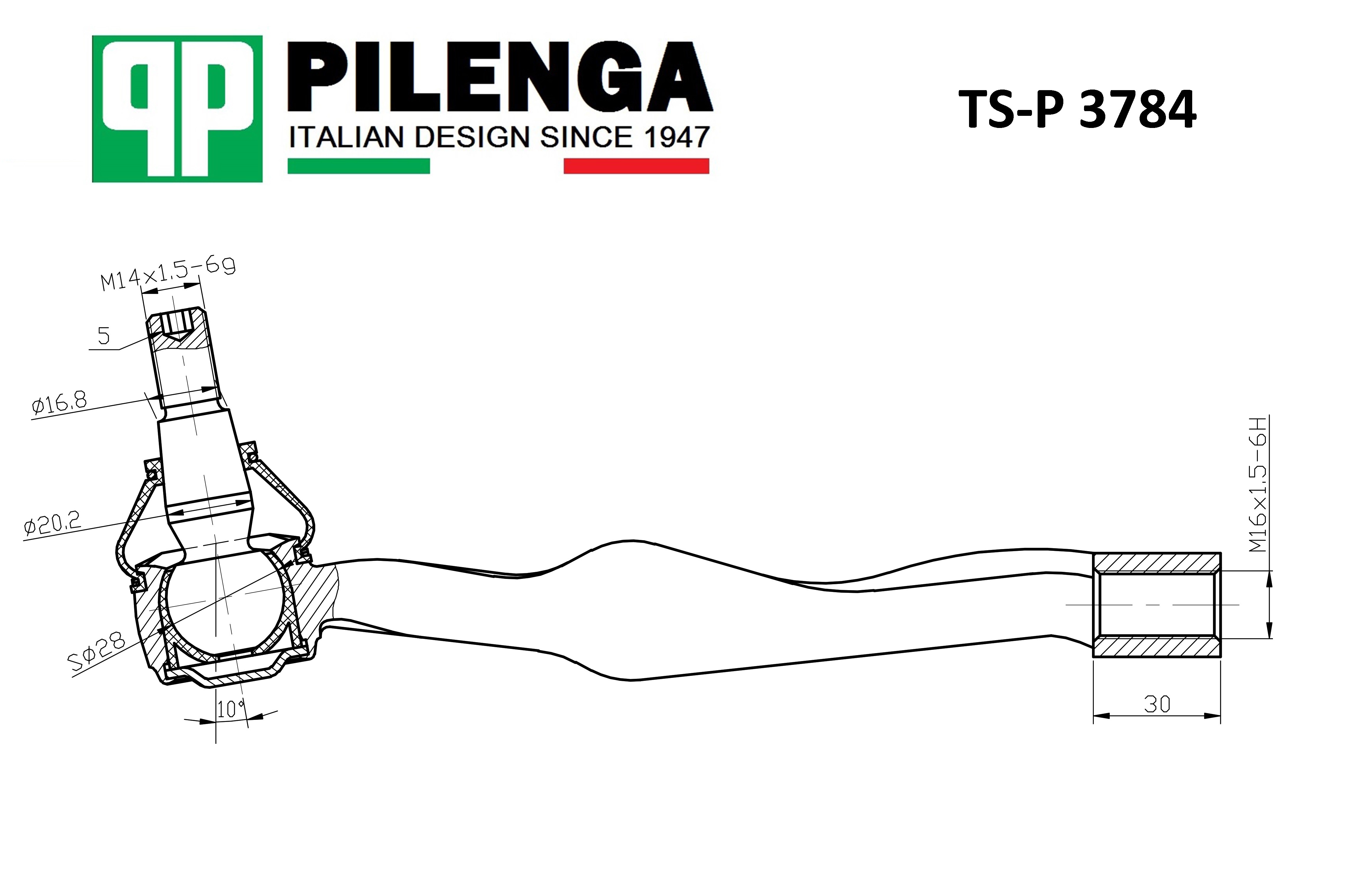 

НАКОНЕЧНИК ТЯГИ РУЛЕВОЙ ПРАВЫЙ, TSP3784