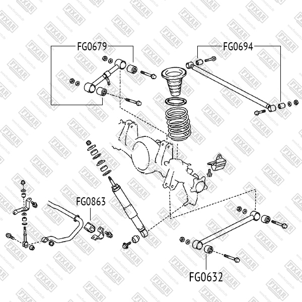 

САЙЛЕНТБЛОК ЗАДНЕГО РЫЧАГА TOYOTA LAND CRUISER 200 07- LEXUS LX460, 570 07-, FG0694