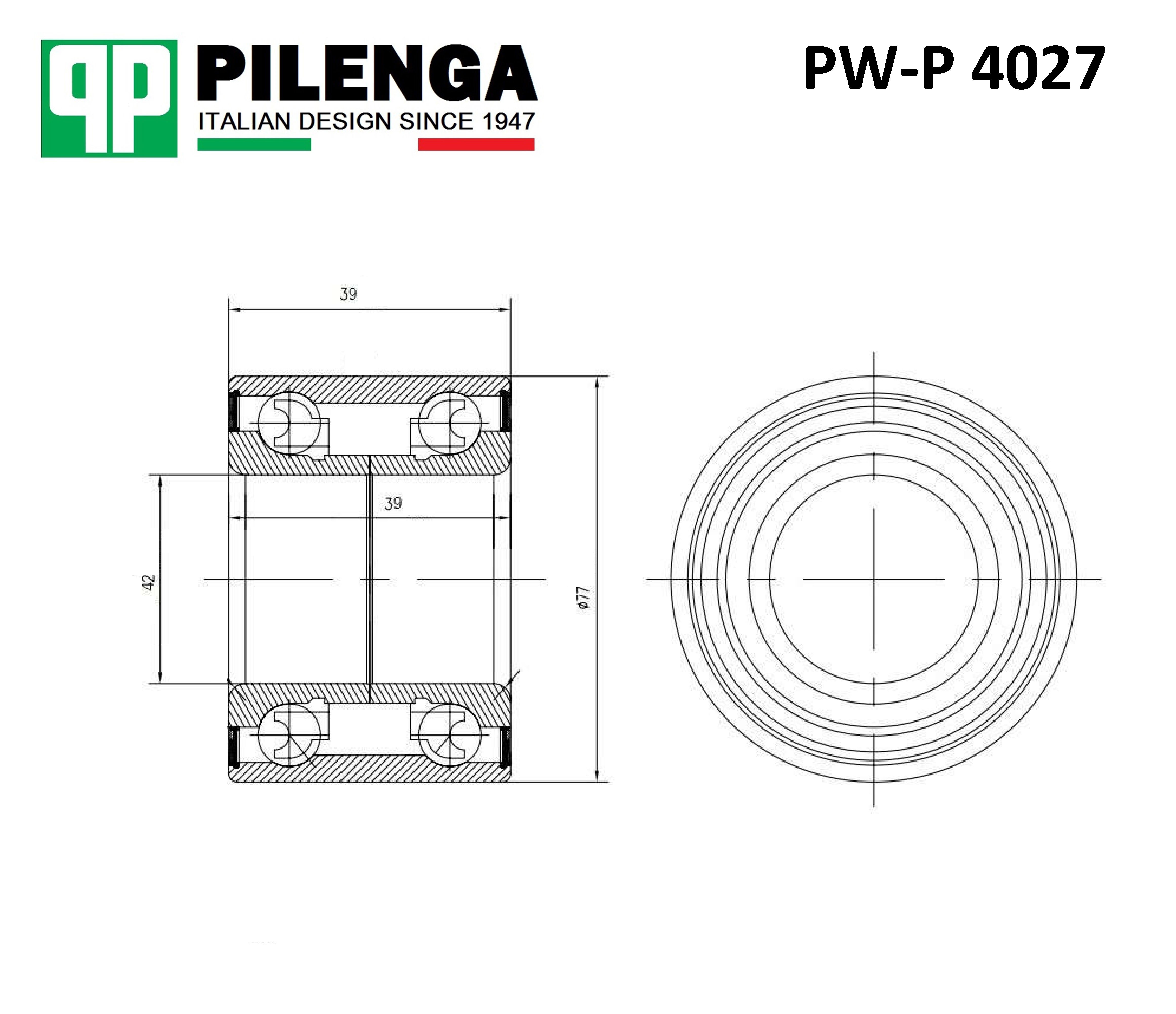 

Подшипник ступицы задней, PWP4027