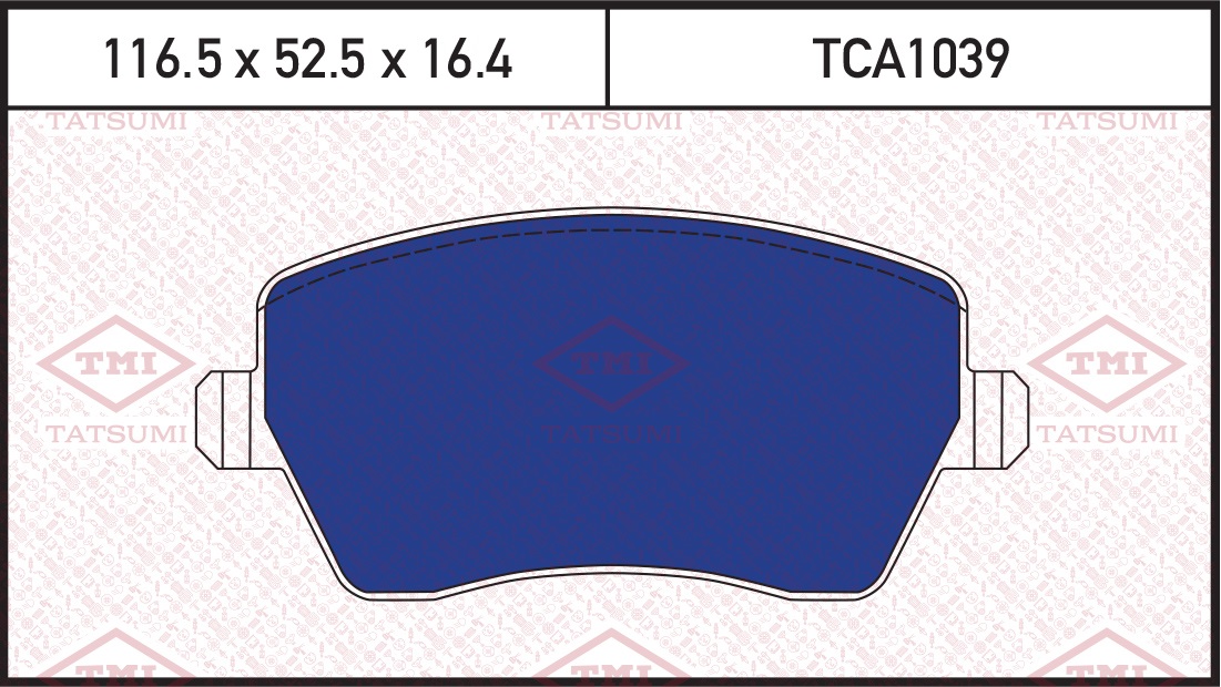 

КОЛОДКИ ТОРМОЗНЫЕ ДИСКОВЫЕ ПЕРЕДНИЕ, TCA1039