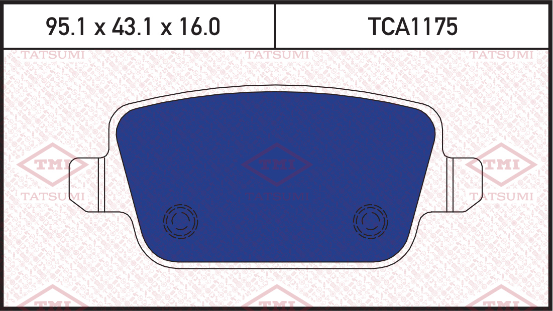 

КОЛОДКИ ТОРМОЗНЫЕ ДИСКОВЫЕ ЗАДНИЕ, TCA1175