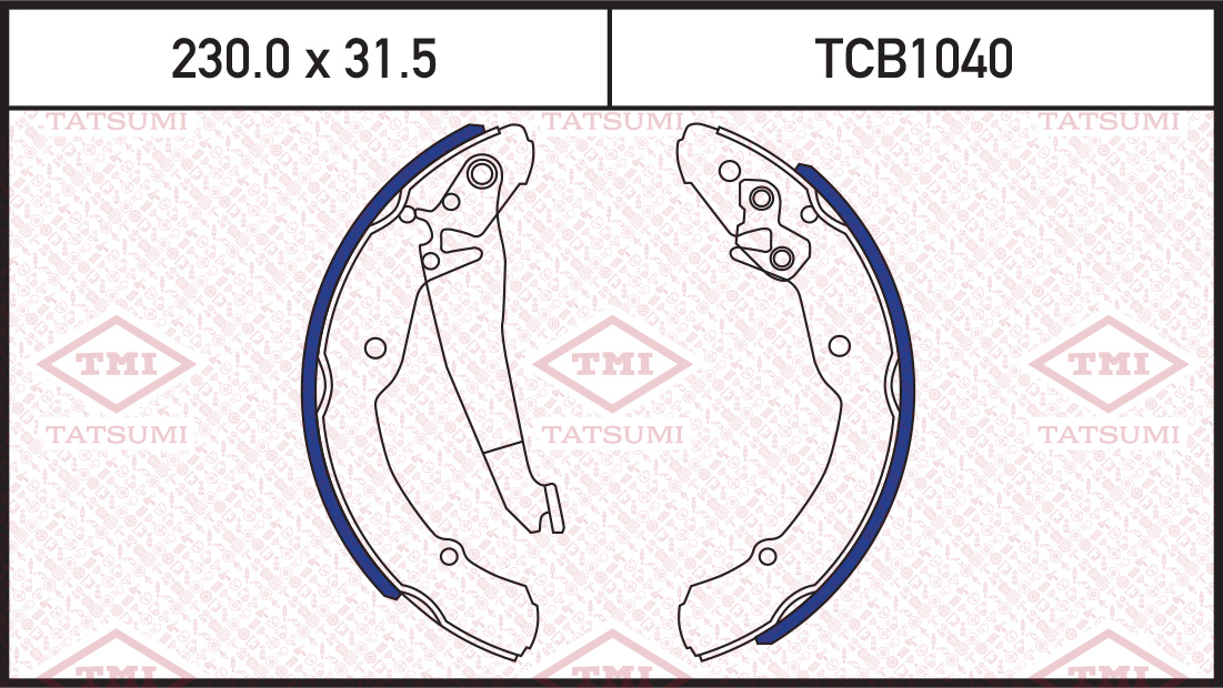 

КОЛОДКИ ТОРМОЗНЫЕ БАРАБАННЫЕ, TCB1040