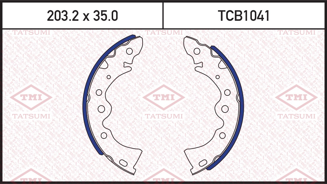 

КОЛОДКИ ТОРМОЗНЫЕ БАРАБАННЫЕ, TCB1041