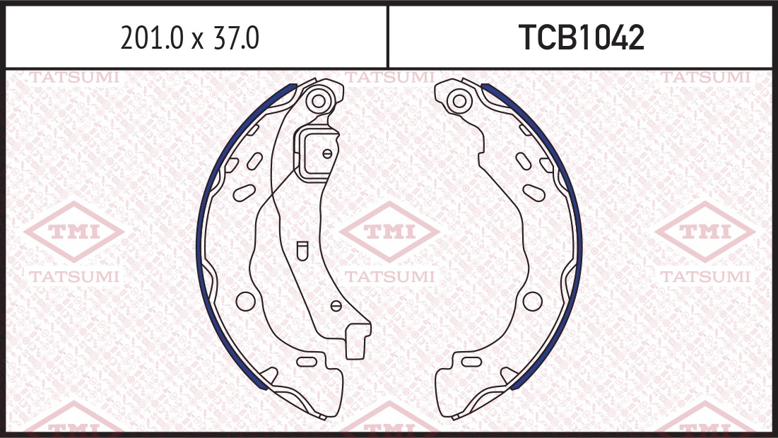 

КОЛОДКИ ТОРМОЗНЫЕ БАРАБАННЫЕ, TCB1042