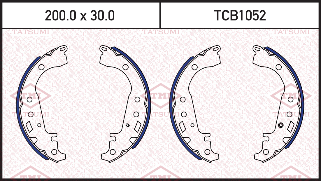 

КОЛОДКИ ТОРМОЗНЫЕ БАРАБАННЫЕ, TCB1052