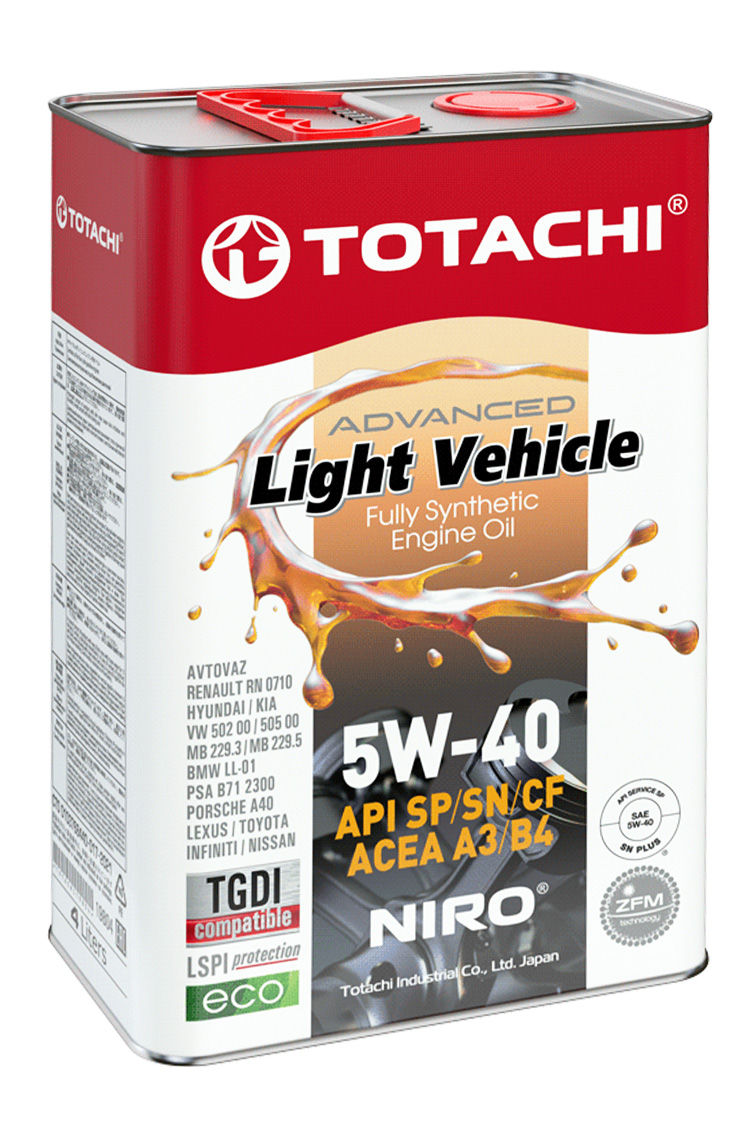 Моторное масло NIRO LV Synthetic 5W-40, 4л