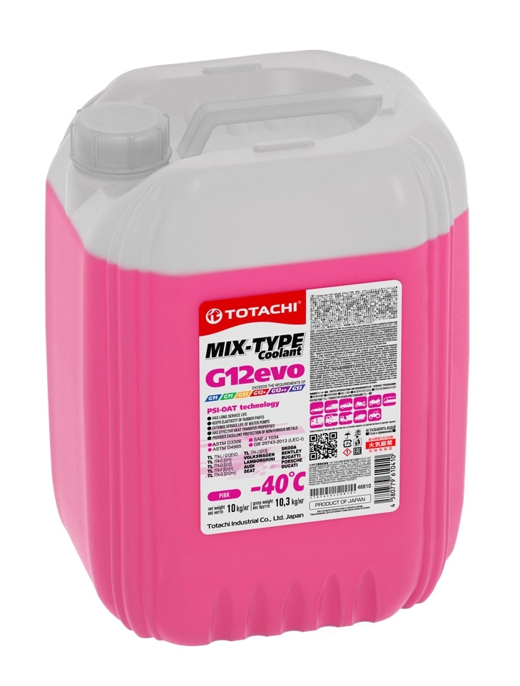 

ОХЛАЖДАЮЩАЯ ЖИДКОСТЬ TOTACHI MIX-TYPE COOLANT PINK -40C G12EVO 10КГ, 46810